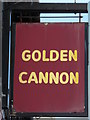 Sign for The Golden Cannon, St. George