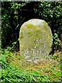 Old stone milestone alongside the A64