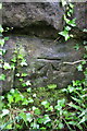 Benchmark on railway bridge near station