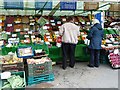 A fruit and veg stall at Hawick market