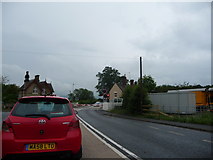 SO4579 : Onibury level crossing on the A49 by Jeremy Bolwell