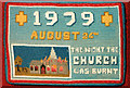 Ickleton: St Mary Magdalene - 1979 fire hassock