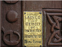 C2502 : Information plaque, Raphoe Cathedral by Willie Duffin