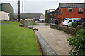 A swollen River Brit  behind St Michaels trading estate