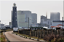 TR0916 : The Old Lighthouse and Dungeness Power Station by Brian Chadwick