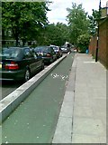 TQ3573 : Cycle lane, Stanstead Road, Forest Hill by Alex McGregor
