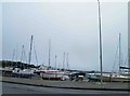 Beached boats near the Marina Holyhead