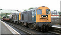 NT1380 : Freight train, North Queensferry by Albert Bridge