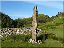 NM8304 : Kintraw Standing Stone by Walter Baxter