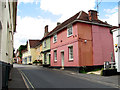 Houses along the B1115 road through Bildeston