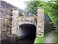 The Huddersfield canal burrows under Uppermill High Street