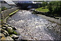 The Afon Aeron tumbling through the town