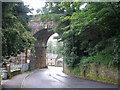 Holme Lane passes under the railway viaduct