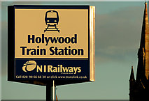 J3979 : Name sign, Holywood station by Albert Bridge