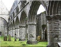 NO0242 : The Gothic-style arches of the nave in the original abbey church by James Denham