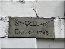 C4316 : Plaque, St Columb Court by Kenneth  Allen