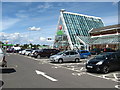 Car park and entrance to Asda store in Perth