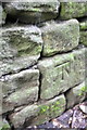 Benchmark on roadside wall of Greenhill Lane