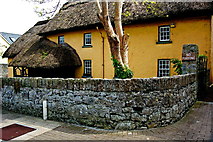 R4646 : Adare - Main Street - Yellow Thatched-Roof Cottage Dwelling by Joseph Mischyshyn
