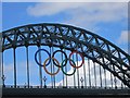 NZ2563 : Olympic Rings on the Tyne Bridge by Graham Robson