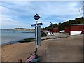 Beach huts on the coastal path at Colwell Chine