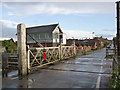 Sleaford West level crossing and signal box 