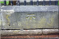 Benchmark on cemetery wall of Forest Road East