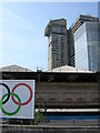 TQ3280 : Guy's Hospital from London Bridge station during the Olympics by Christopher Hilton