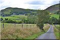 SN9677 : Minor road heading up the Dulas valley by Nigel Brown