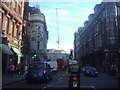TQ2980 : Shaftesbury Avenue at the junction of Denman Street by David Howard