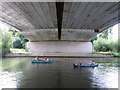 SU8585 : Canoes under Marlow Bypass Bridge by David Hawgood