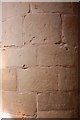 SO7745 : Masons marks on stone pillars, Great Malvern Priory by Julian P Guffogg