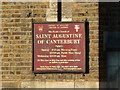 The Parish Church of St Augustine of Canterbury, Highgate, Nameboard