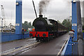 Ribble Steam Railway train on swing bridge