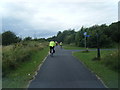 Cycle route junction near Deeside Industrial Park