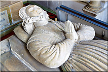 ST4916 : St Catherine's church, Montacute - monument to Bridget Phelips (detail) by Mike Searle