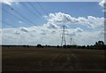 Farmland and pylons near Biggleswade