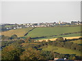 Probus village taken from footpath near polsue manor