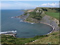 SY9576 : Worth Matravers: looking down on Chapman’s Pool by Chris Downer