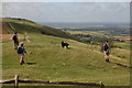 TQ2410 : The South Downs Way - tumulus on Fulking Hill by Trevor Harris