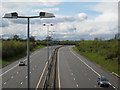 SP2086 : M6 Toll west of M6 junction 3A looking west by Robin Stott