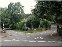 SK2474 : Lane junction, Curbar by Andrew Hill