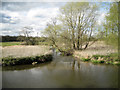 SP2185 : River Blythe heads north from the ford by Robin Stott