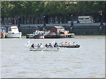 TQ3079 : Rowing Boats in The Great River Race by PAUL FARMER
