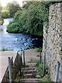 SE4006 : Gabions on steps down to the River Dearne by Steve  Fareham