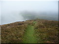 SO2432 : View down the Darren Lwyd to the monastery at Capel-y-ffin through hill fog by Jeremy Bolwell