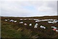 G7695 : Bags of turf awaiting collection - Lackaghatermon Townland by Mac McCarron