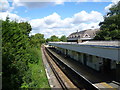 View from a footbridge at Motspur Park station