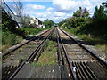 View from level crossing at West Barnes Lane