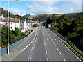 A4233 north of a long footbridge, Ynyshir